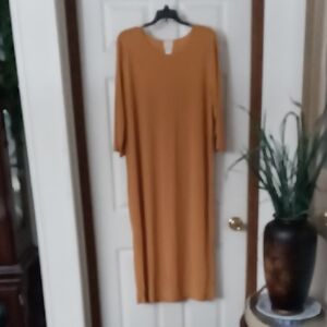 Chic Long Sleeve Mustard Dress